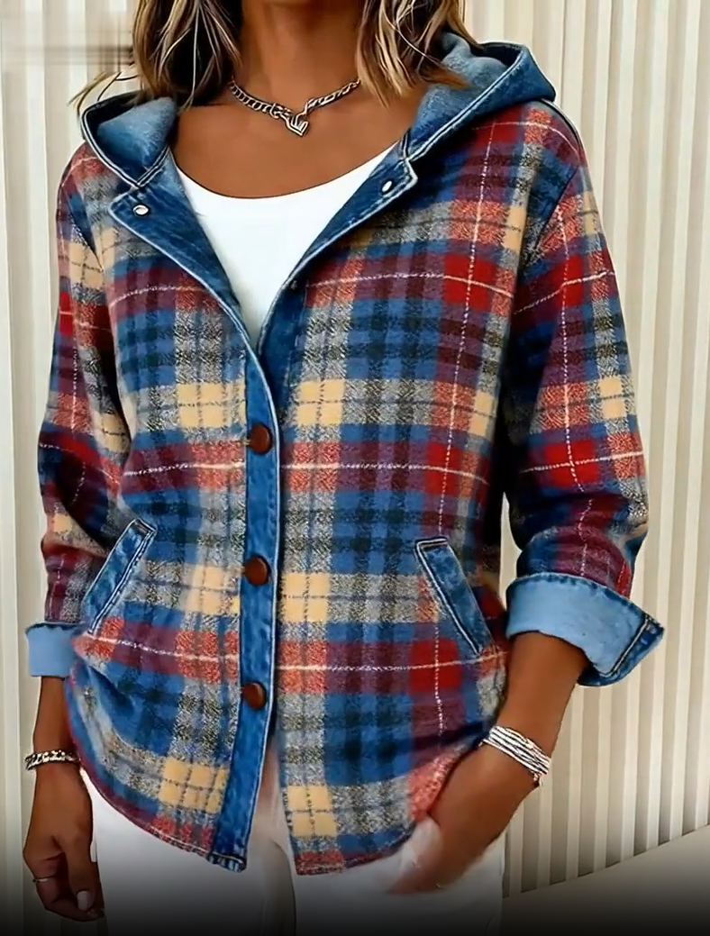 Mona | Damen-Jeansjacke im modernen Kapuzen-Design