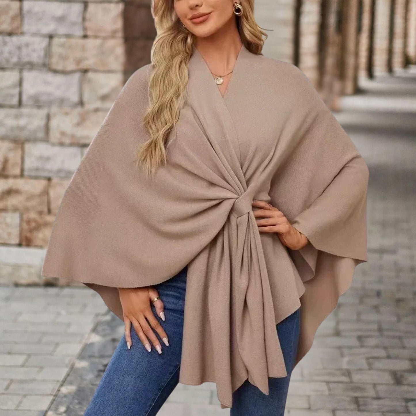 Elena | Klassischer Poncho Damen warm und elegant