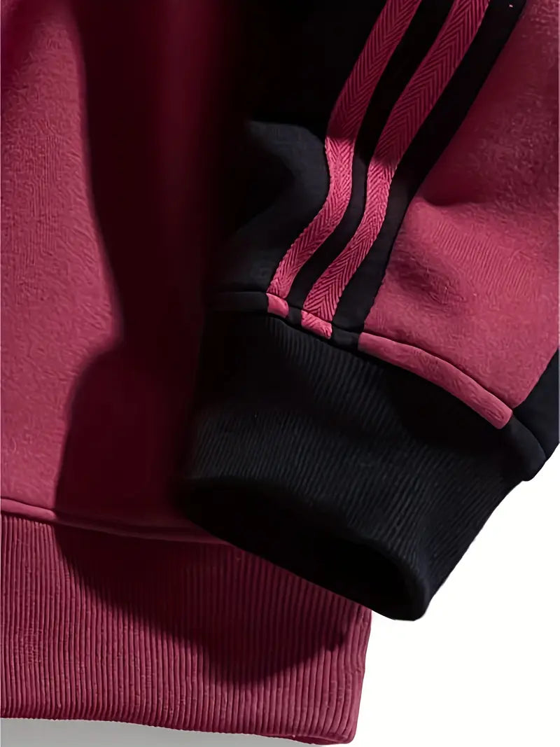 Matteo | Sweatshirt mit Streifenärmeln und Rundhalsausschnitt