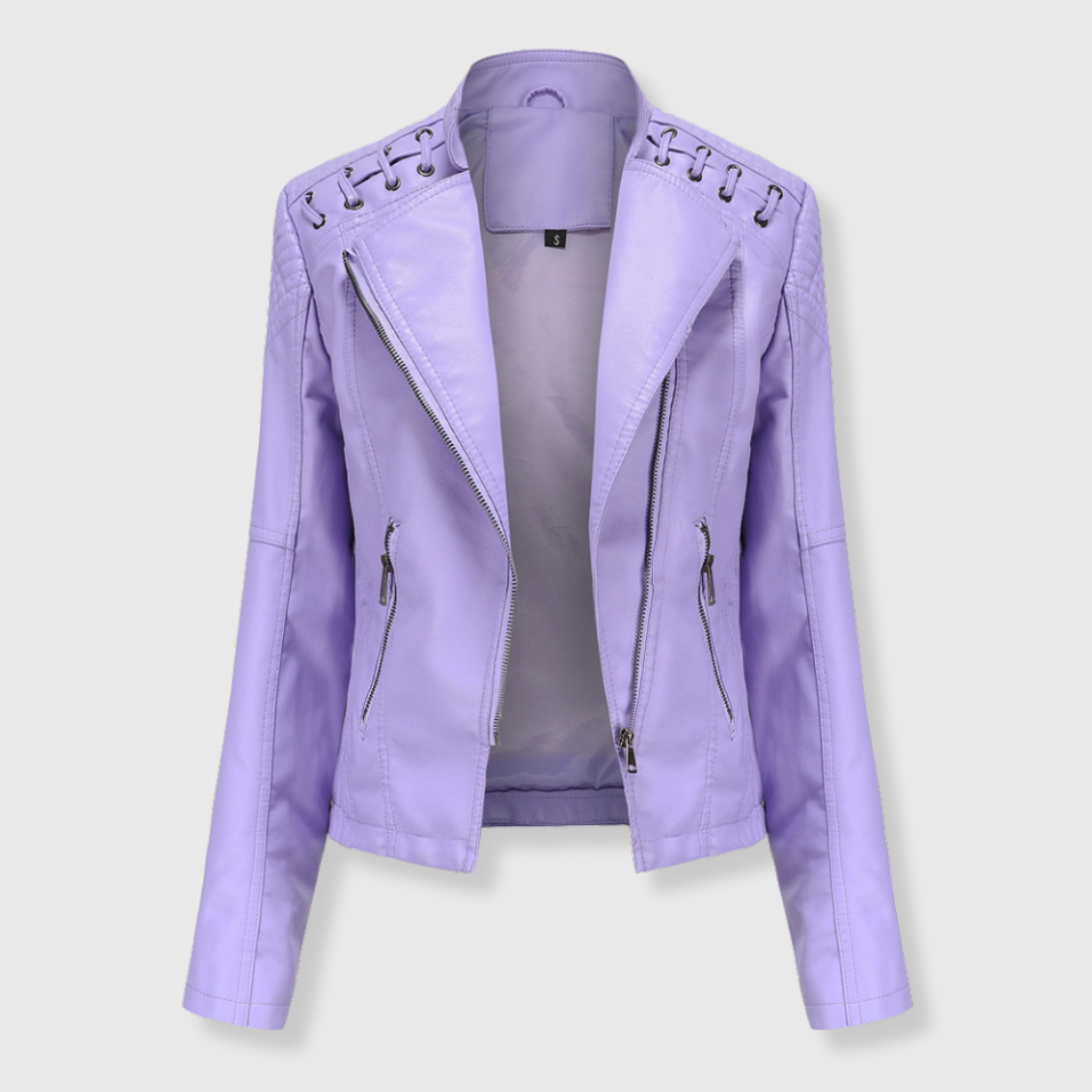 Marlene | Stylische kurze Biker-Lederjacke für Damen
