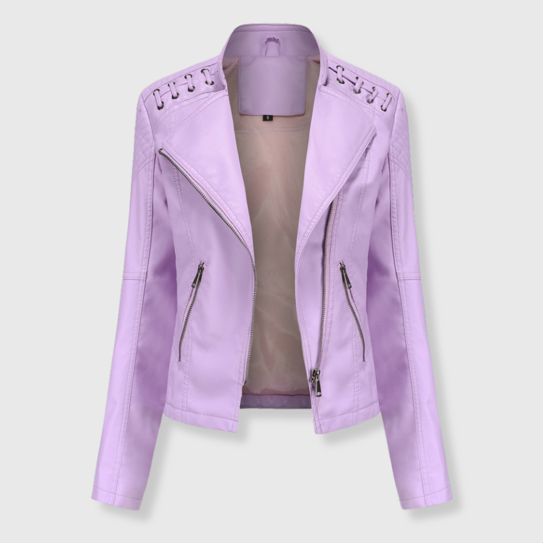 Marlene | Stylische kurze Biker-Lederjacke für Damen