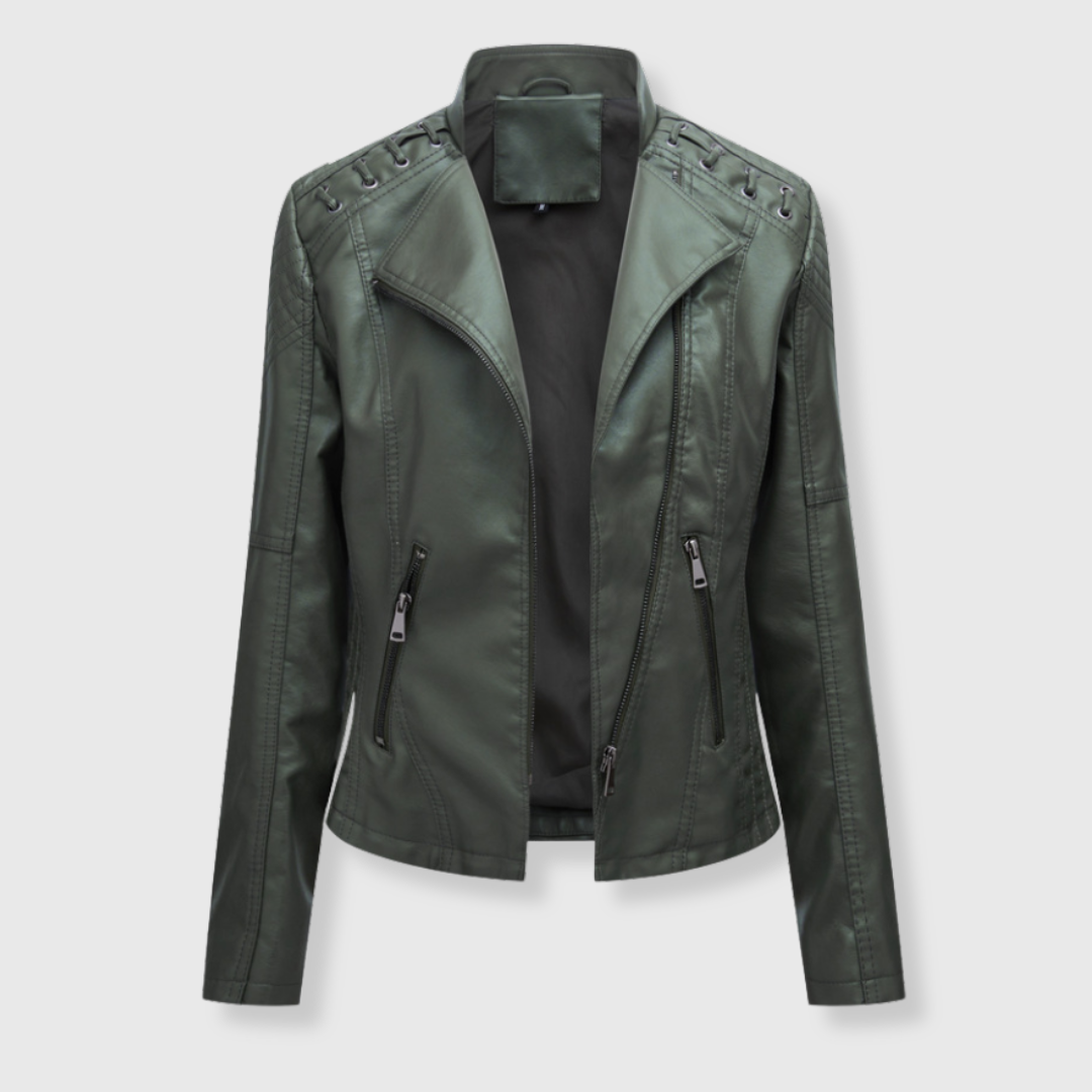 Marlene | Stylische kurze Biker-Lederjacke für Damen