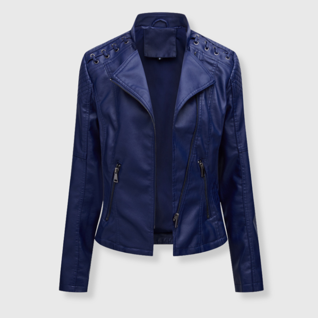 Marlene | Stylische kurze Biker-Lederjacke für Damen