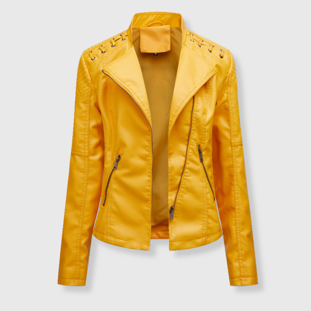 Marlene | Stylische kurze Biker-Lederjacke für Damen
