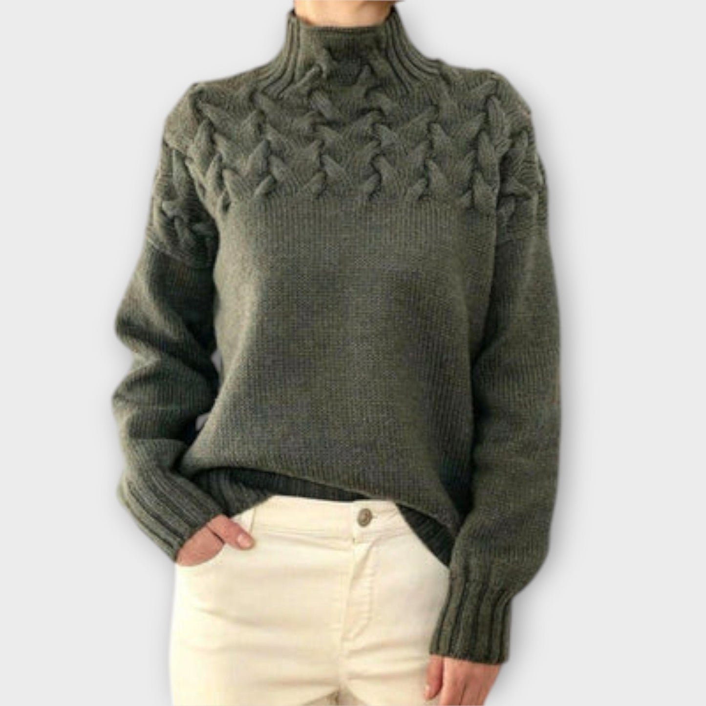 Sofia | Damen Zopfstrickpullover bequem & stilvoll
