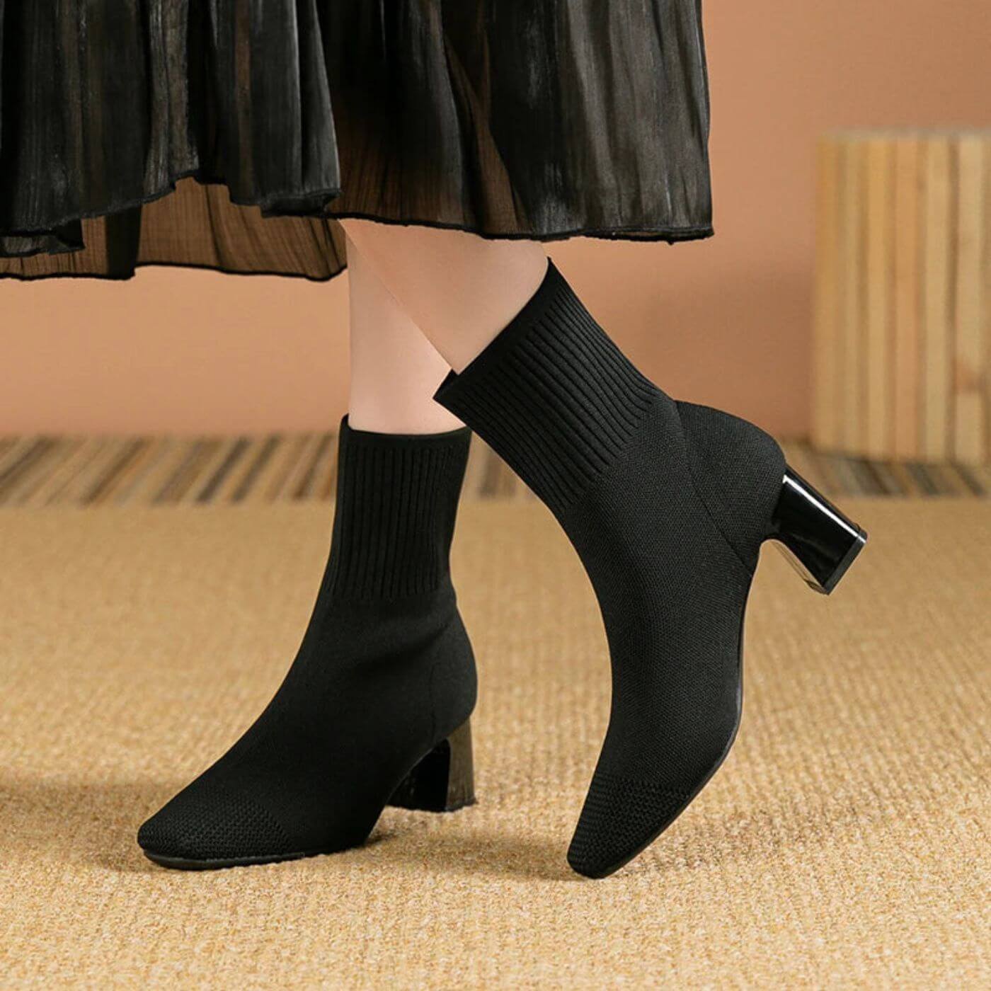 Lina | Bequeme gestrickte Damen Stiefeletten elegant