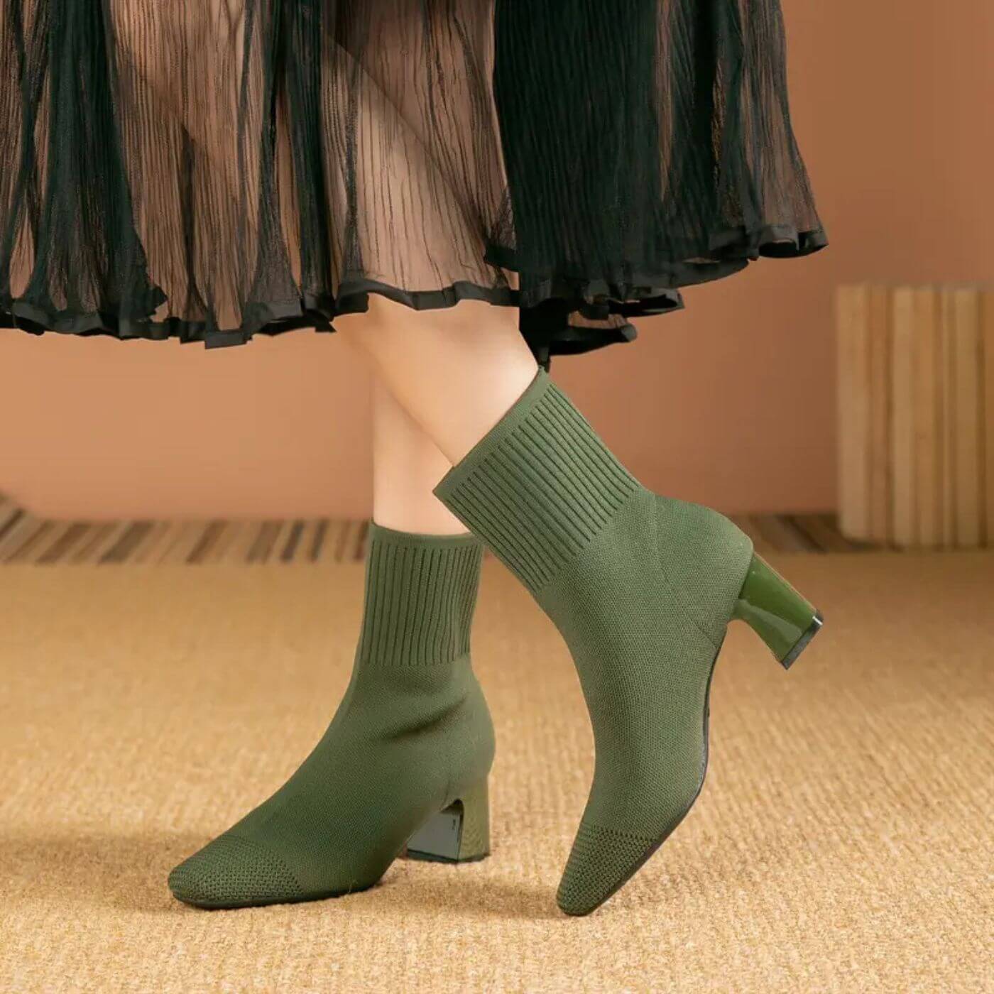 Lina | Bequeme gestrickte Damen Stiefeletten elegant