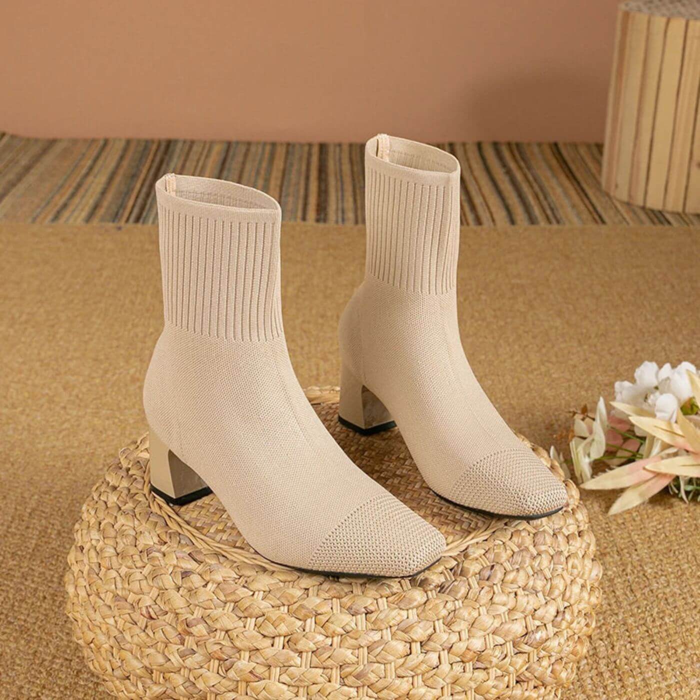 Lina | Bequeme gestrickte Damen Stiefeletten elegant