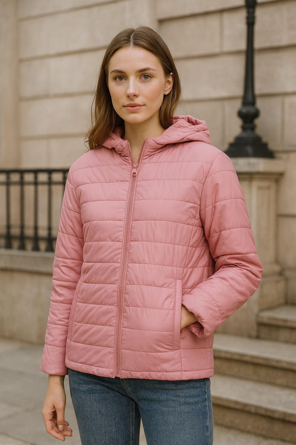 Niklas | Moderne Steppjacke mit weißen Entenfedern