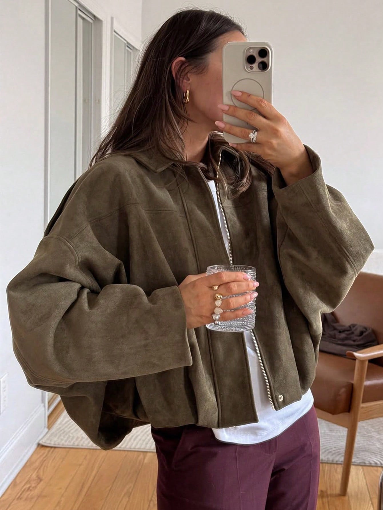 Sophie | Modische Wildlederjacke Damen im Pilotenlook