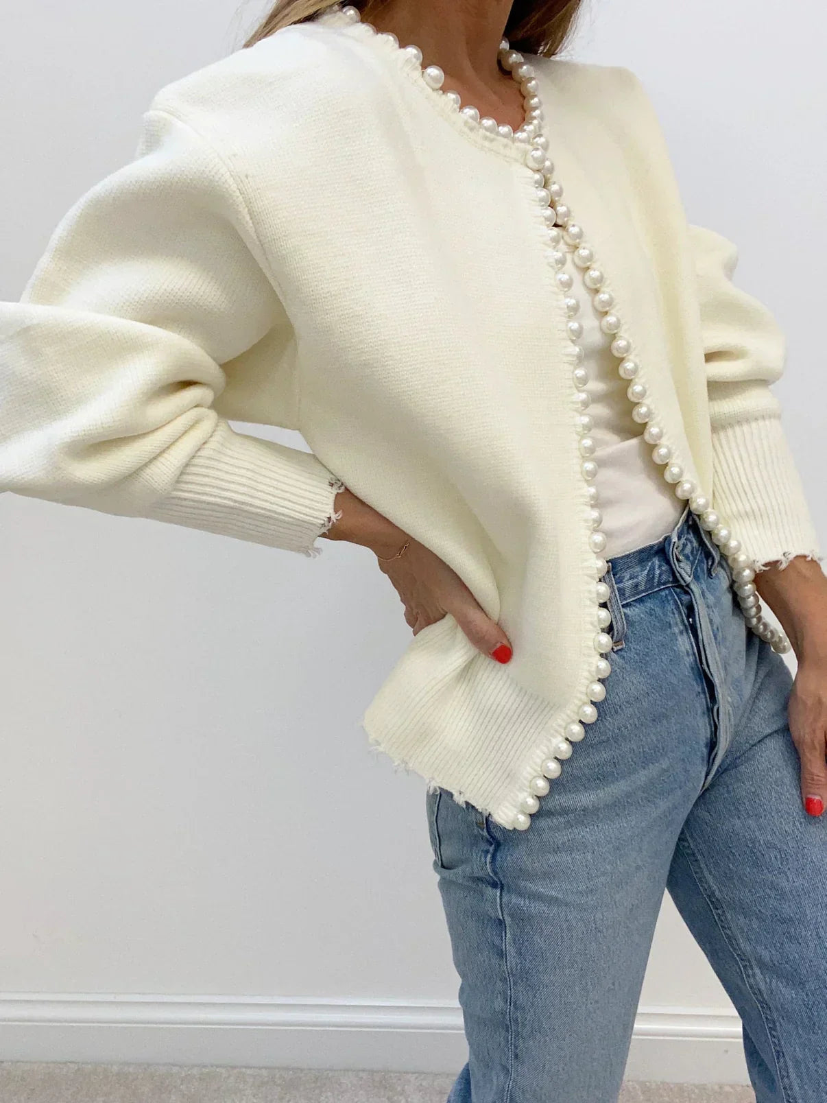 Isabella | Stilvoller Damen-Cardigan mit Perlendekor