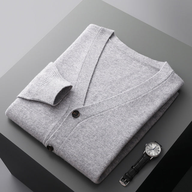 Lukas | Klassische Herren-Strickjacke mit Reißverschluss