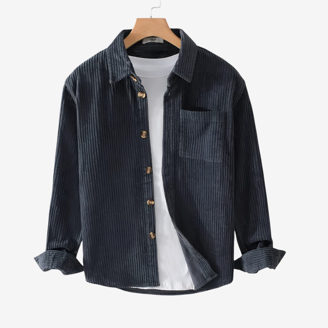 Felix | Stilvolles Herrenhemd aus braunem Cordstoff
