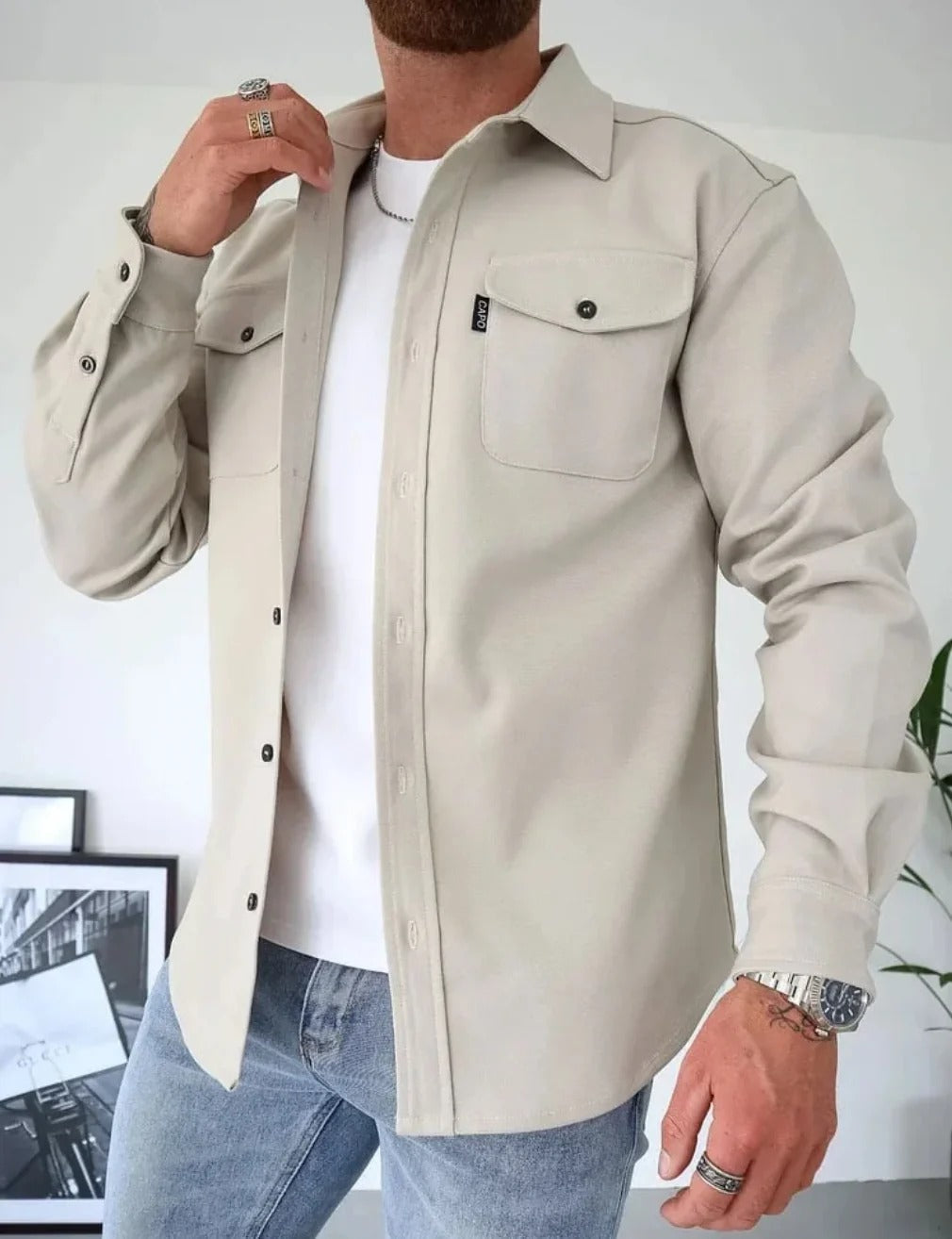 Matthias | Herren Hemdjacke im lässigen Schnitt für Alltag