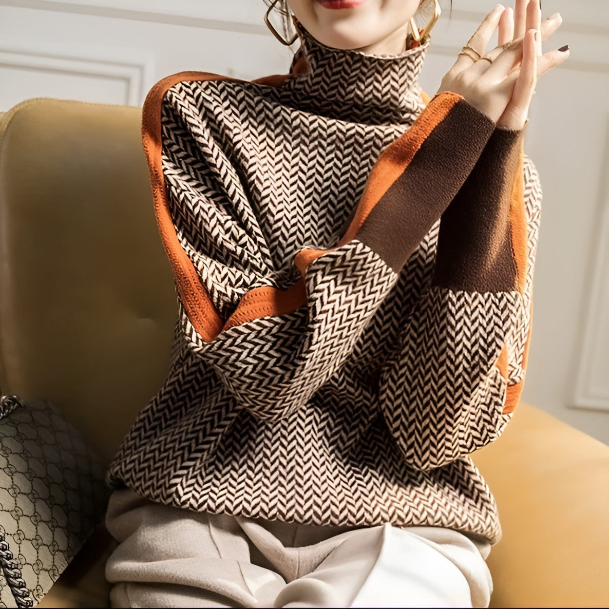 Lina | Retro-inspirierter Rollkragenpullover für Damen