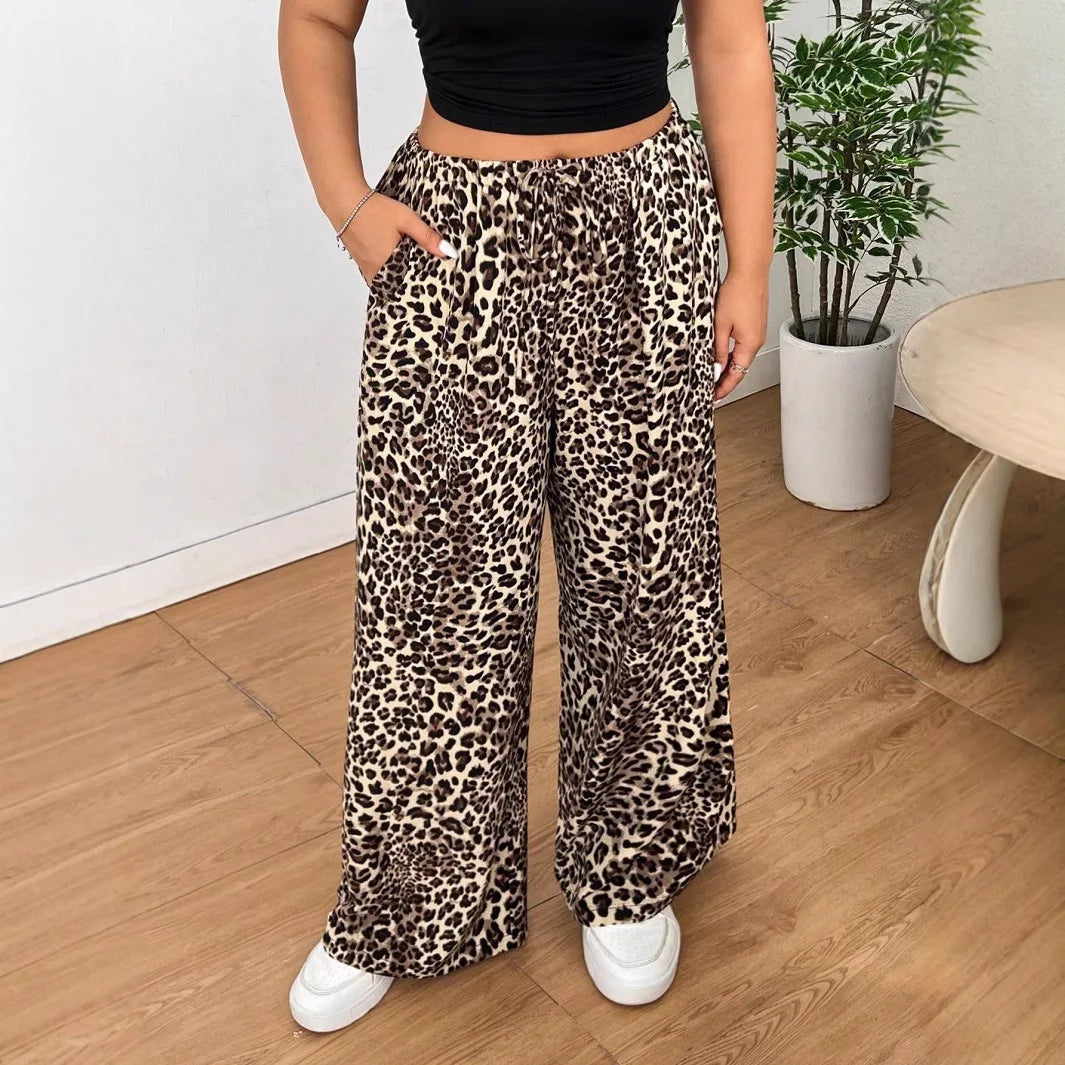 Nadine | Weitbeinige Hose im trendigen Leopardenmuster