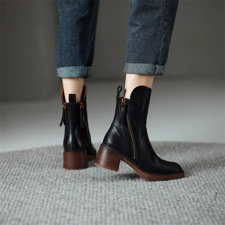 Lea | Modische Damenstiefeletten aus Leder mit Stil