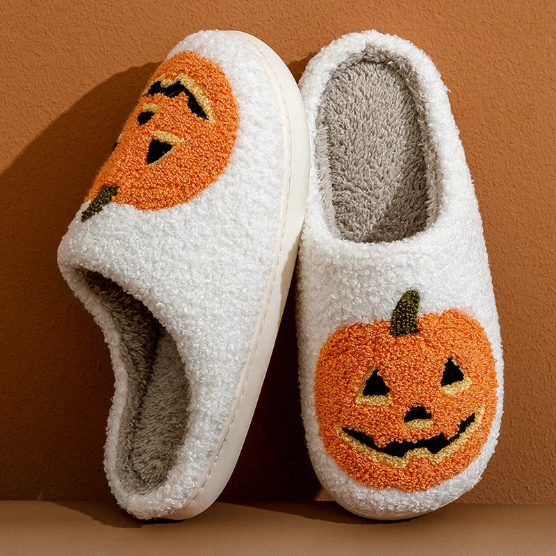 Mia | Bequeme Hausschuhe mit Halloween-Kürbismotiv