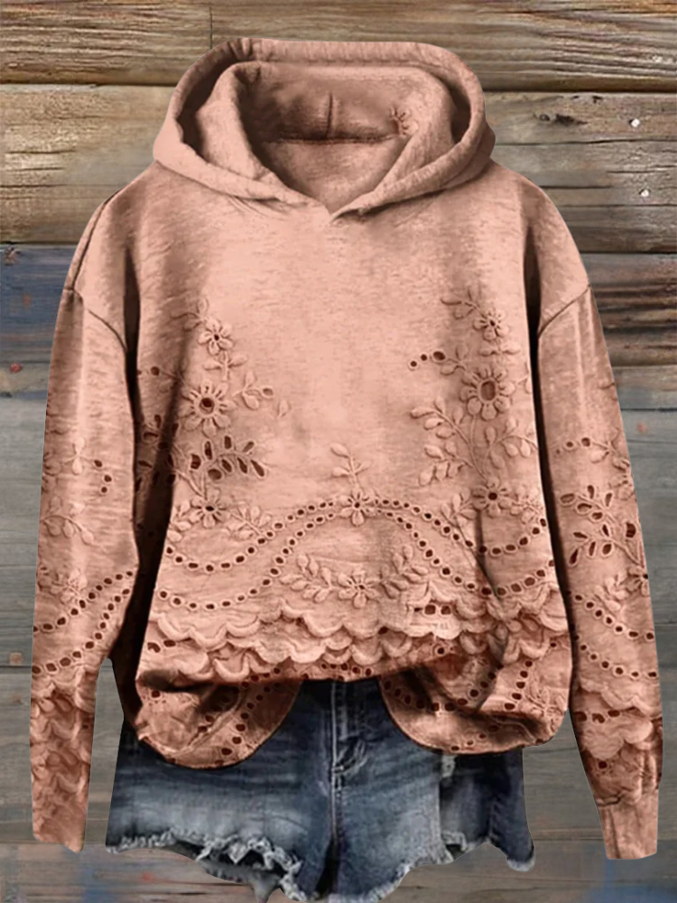 Johanna | Hoodie mit Blumenstickerei im modernen Design