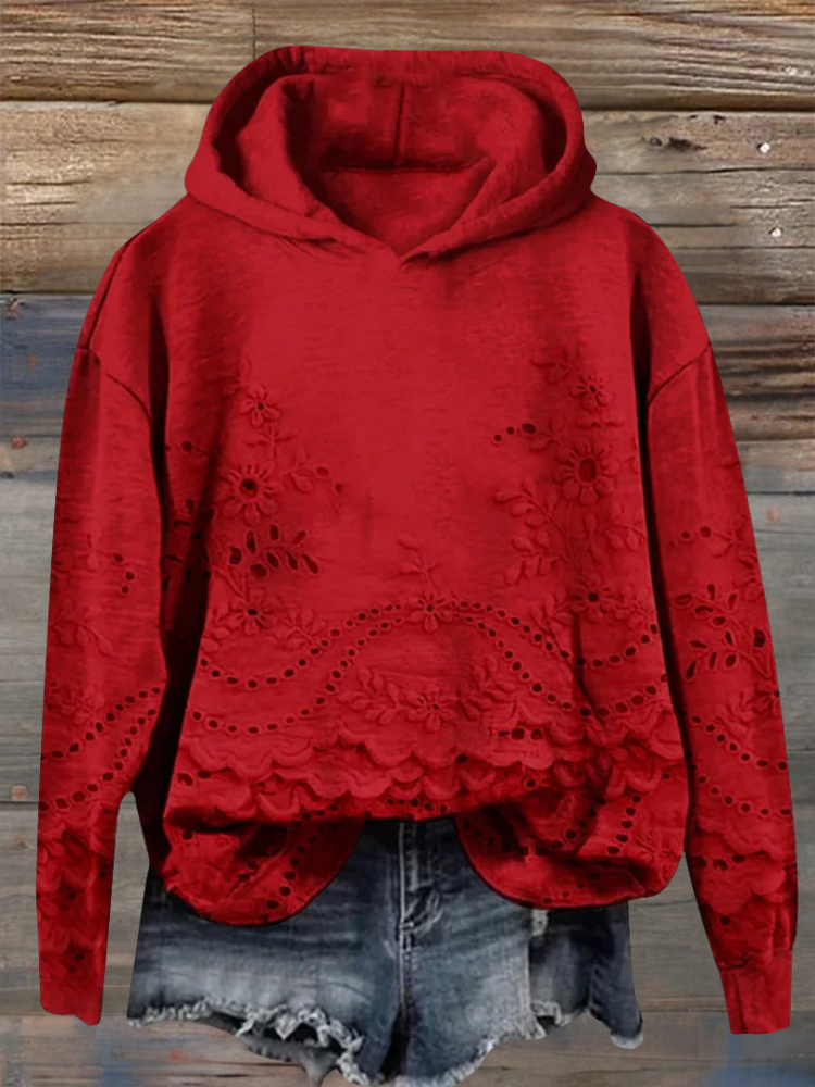 Johanna | Hoodie mit Blumenstickerei im modernen Design