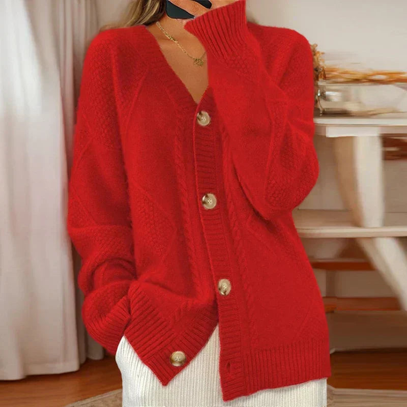 Nora | Leichter Damen-Cardigan mit trendigem Zopfmuster