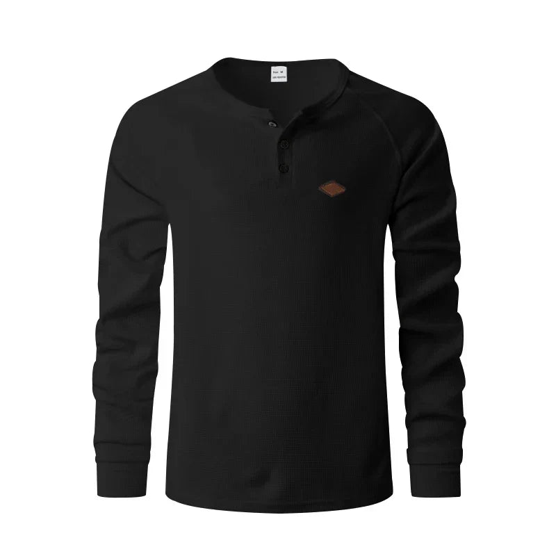 Leon | Elegantes Henley Herren Shirt mit Struktur
