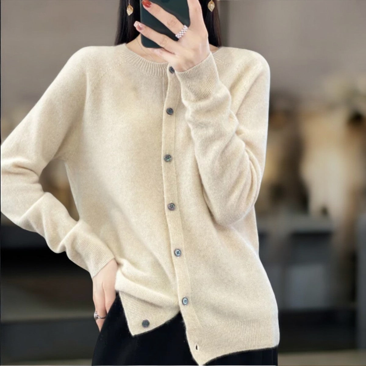 Nora | Stilvoller Strickcardigan für Büro und Freizeit