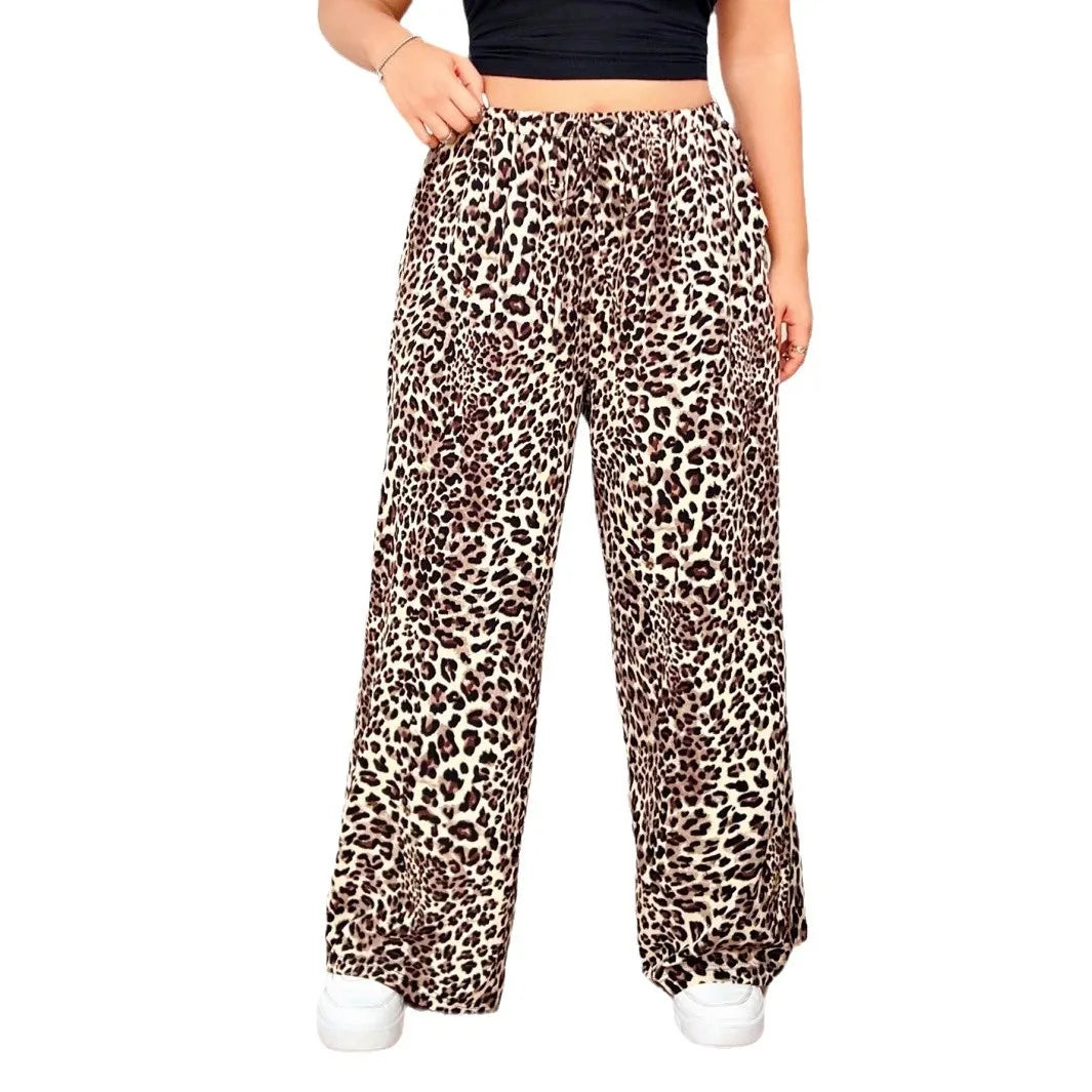 Nadine | Weitbeinige Hose im trendigen Leopardenmuster