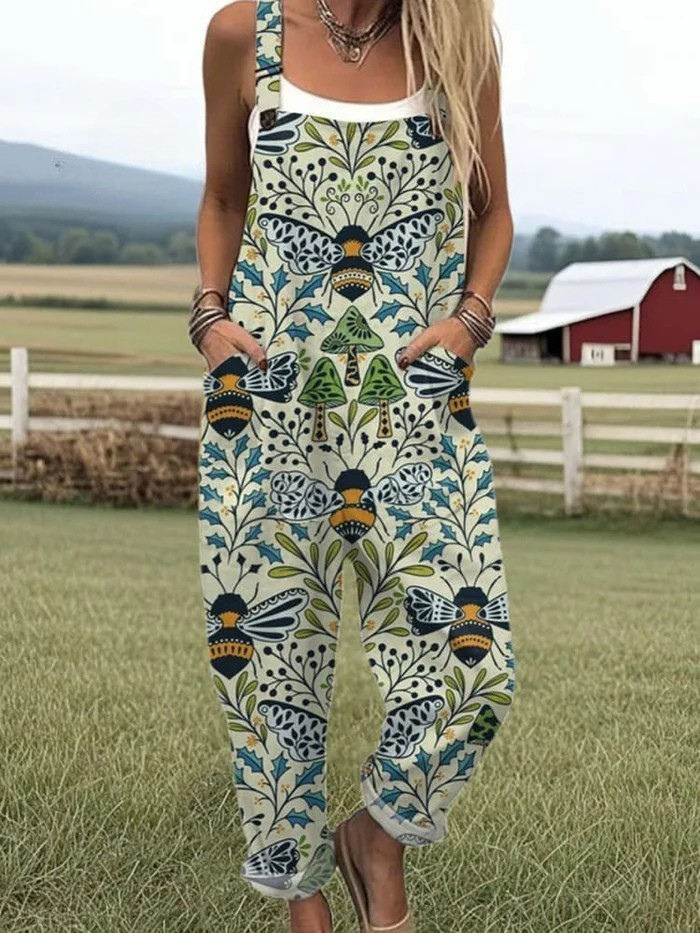 Lena | Stilvoller Jumpsuit mit angesagtem Vintage-Print