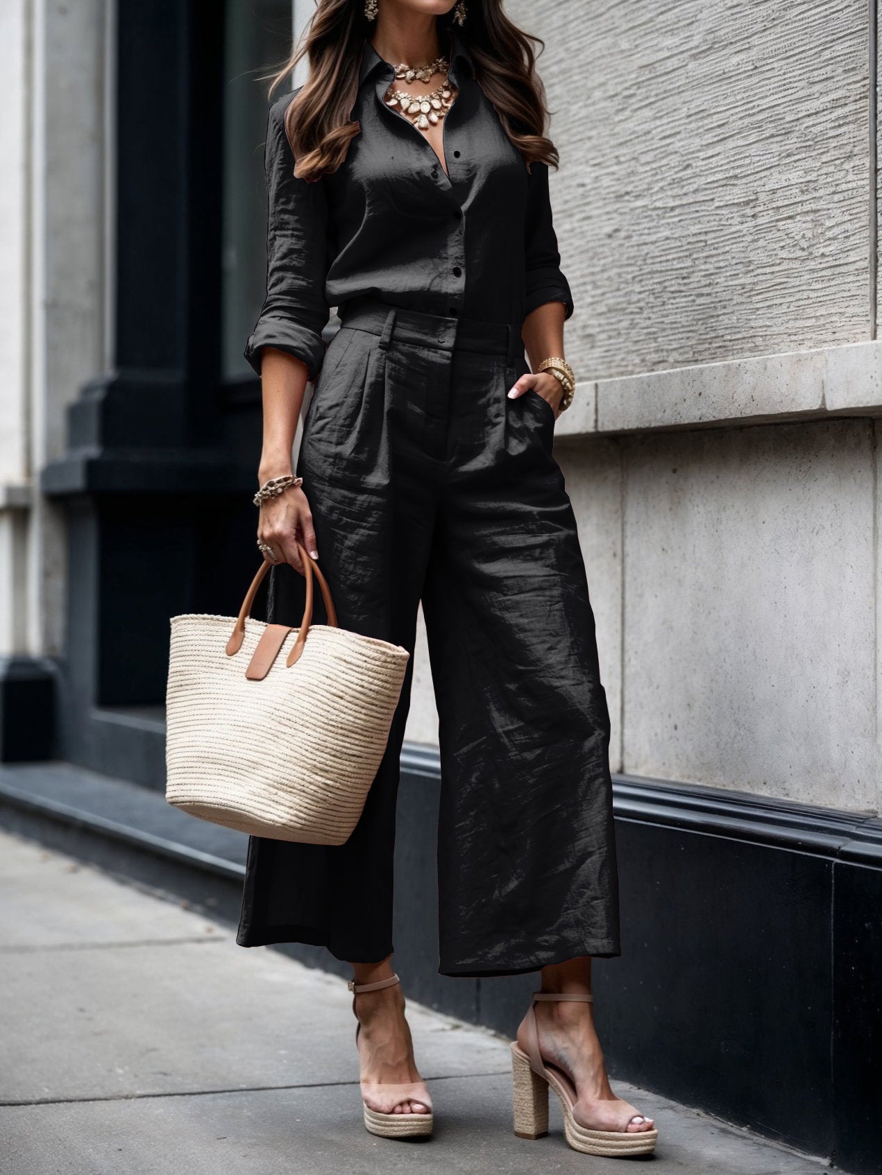 Clara | Rosa Caprihose mit lockerem Shirt-Set im Trendstil