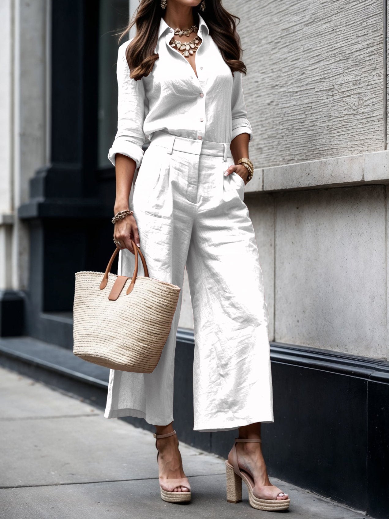 Clara | Rosa Caprihose mit lockerem Shirt-Set im Trendstil