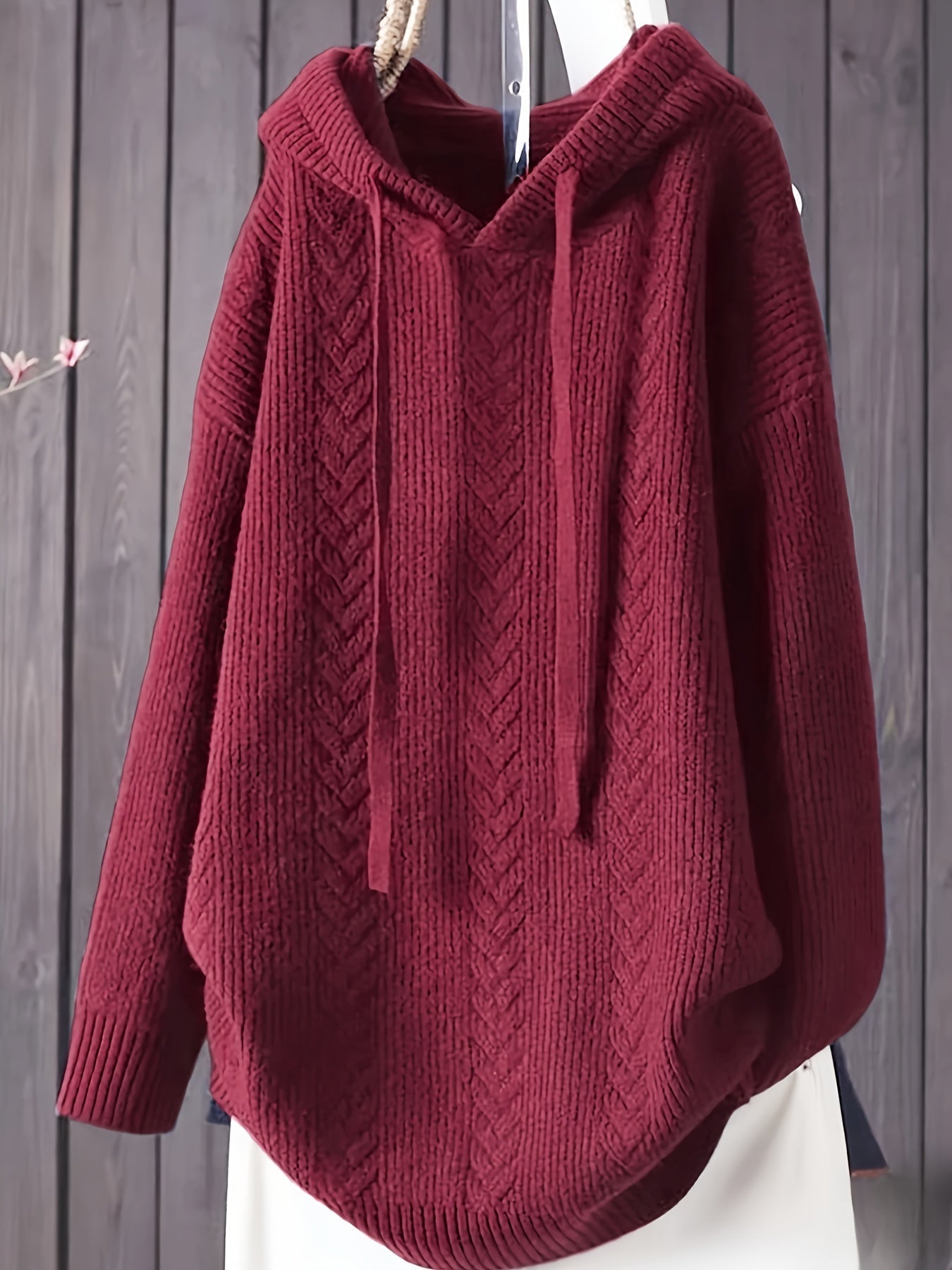 Helena | Lässiger Strick-Kapuzenpullover mit langen Ärmeln