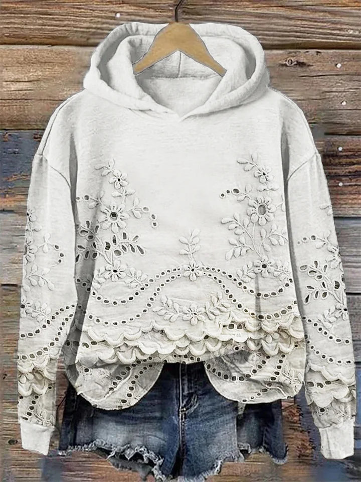 Johanna | Hoodie mit Blumenstickerei im modernen Design