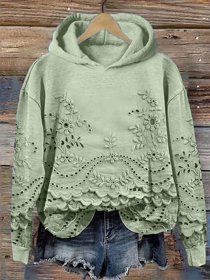 Johanna | Hoodie mit Blumenstickerei im modernen Design