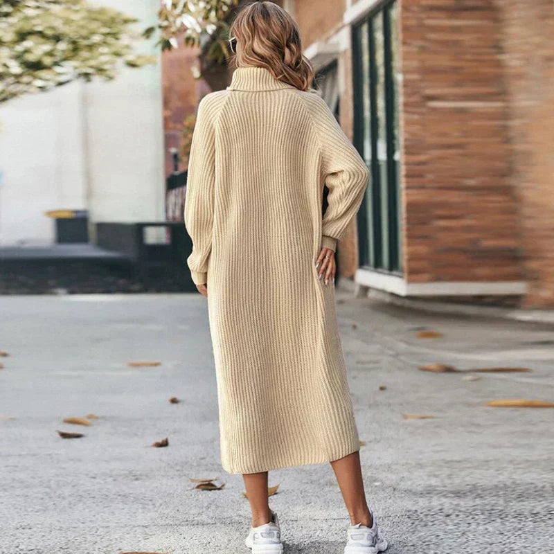 Sophie | Damen Strickkleid lang modern & stilvoll tragbar