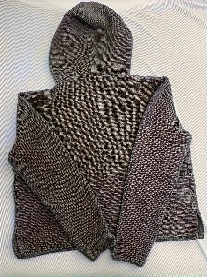 Leonie | Lässige Strickjacke Damen locker mit Kapuze