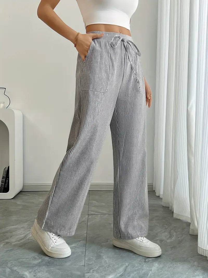 Clara | Elegante gestreifte Hose mit praktischen Taschen