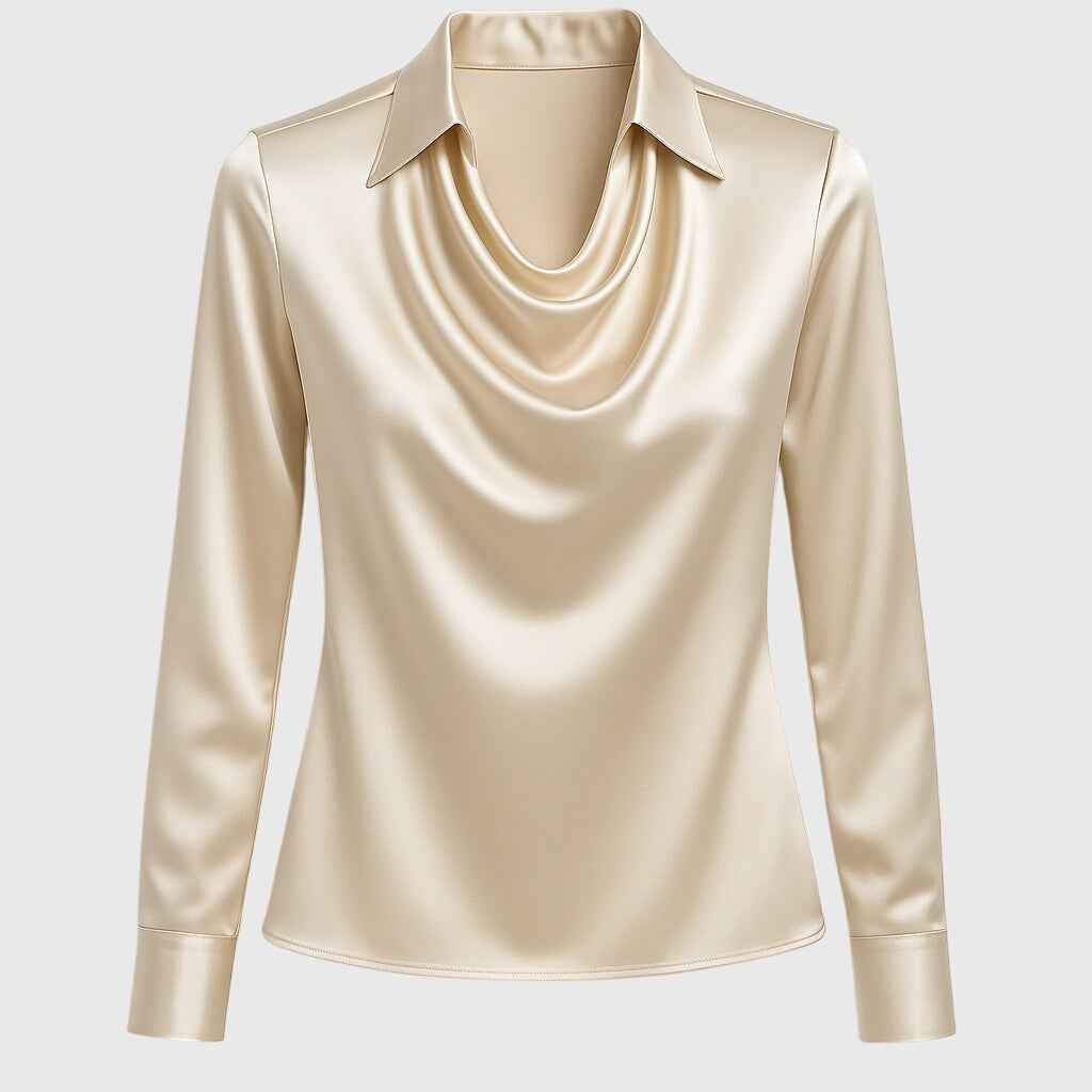 Helena | Elegante Bluse mit plissiertem Ausschnitt