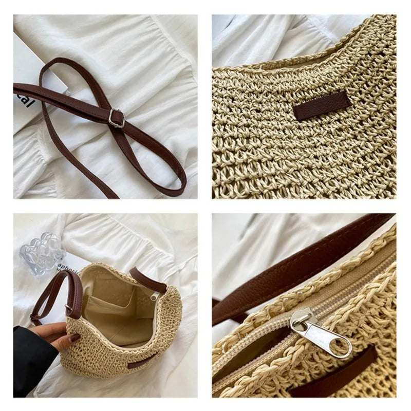 Nina | Modische Stroh-Tasche für sonnige Alltagstage