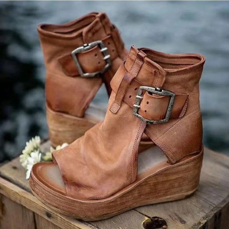 Leonie | Orthopädische Keilabsatz-Schuhe im Vintage-Look