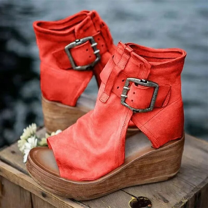 Leonie | Orthopädische Keilabsatz-Schuhe im Vintage-Look