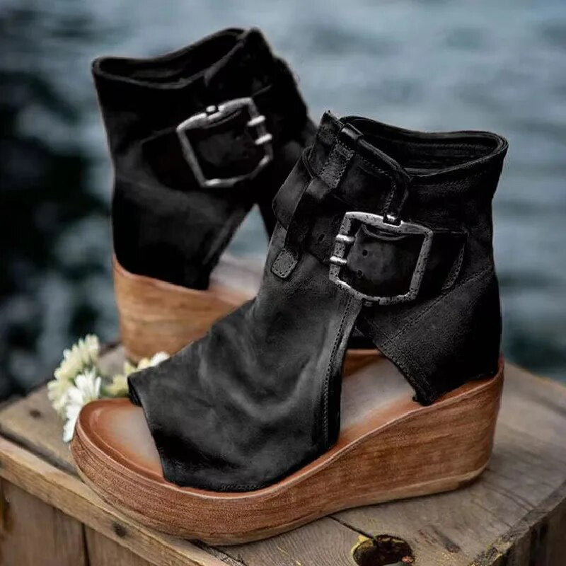 Leonie | Orthopädische Keilabsatz-Schuhe im Vintage-Look