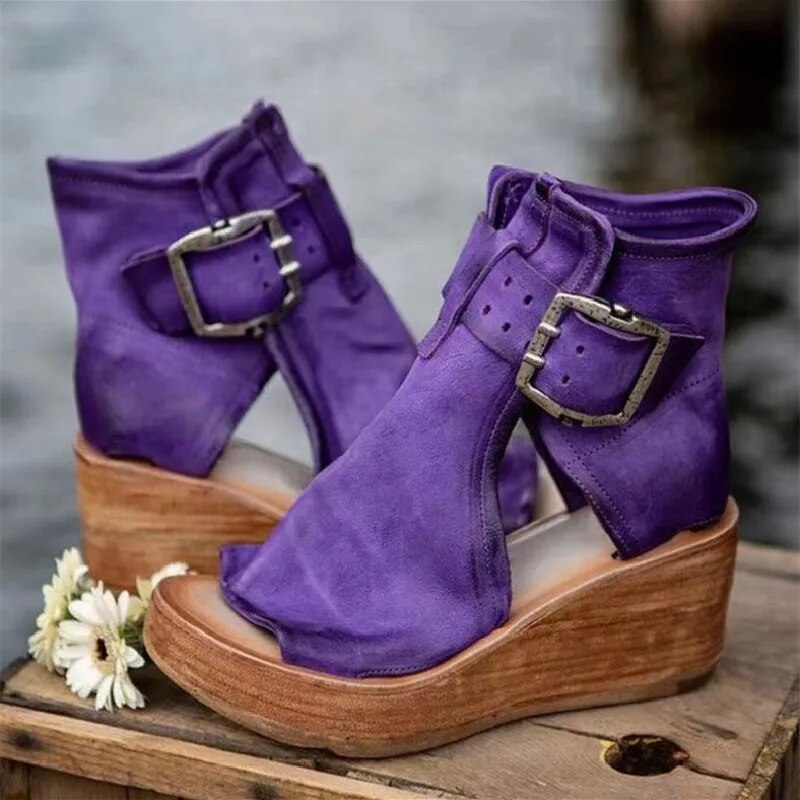 Leonie | Orthopädische Keilabsatz-Schuhe im Vintage-Look