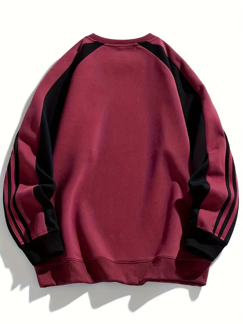 Matteo | Sweatshirt mit Streifenärmeln und Rundhalsausschnitt