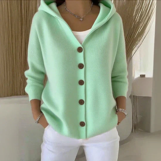 Sabrina | Trendige Strickjacke mit Kapuze im modernen Look