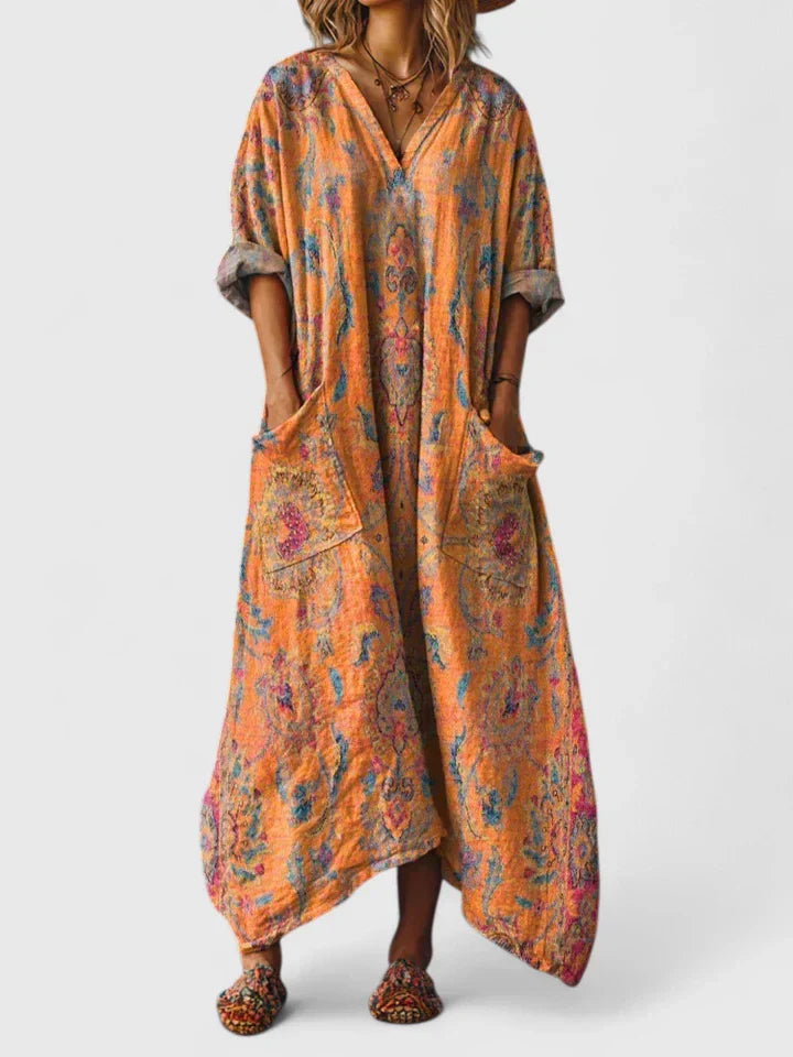 Mia | Damen Maxikleid lang lässig und stilvoll