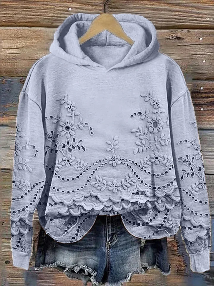 Johanna | Hoodie mit Blumenstickerei im modernen Design