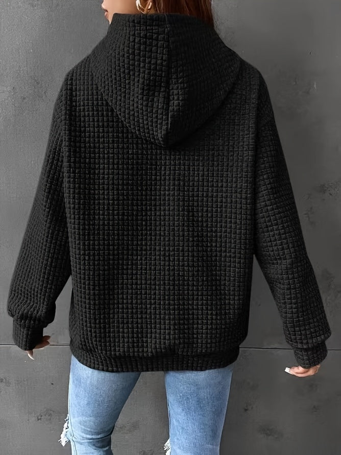 Mila | Waffelstrick Kapuzenpullover Damen