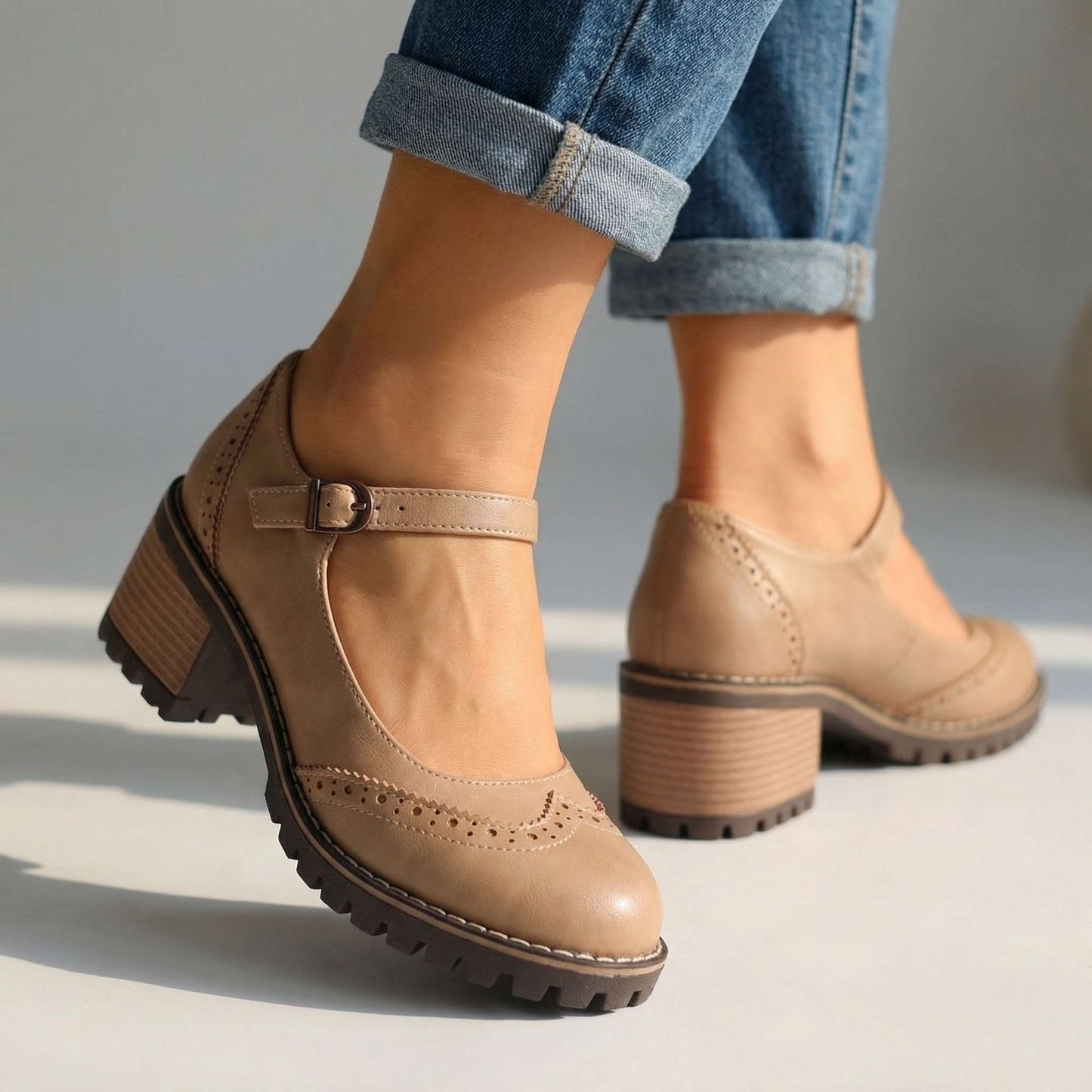 Amelie | Stilvolle T Strap Heels Damen