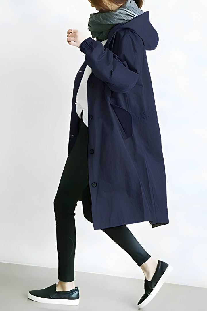 Lena | Lässiger Trenchcoat mit Kapuze für Damen